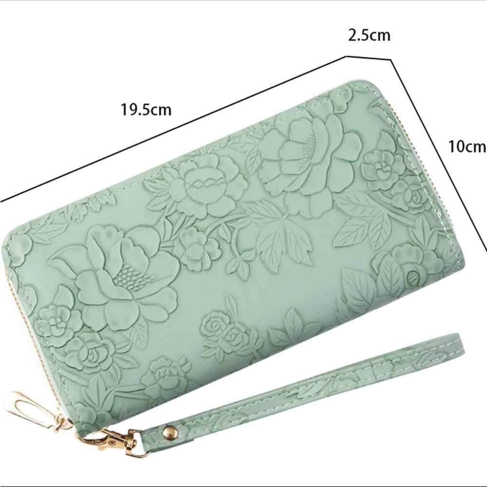 ⚠️Clearance Multifunctional Green Long Floral Wallet - Picture 5 of 5